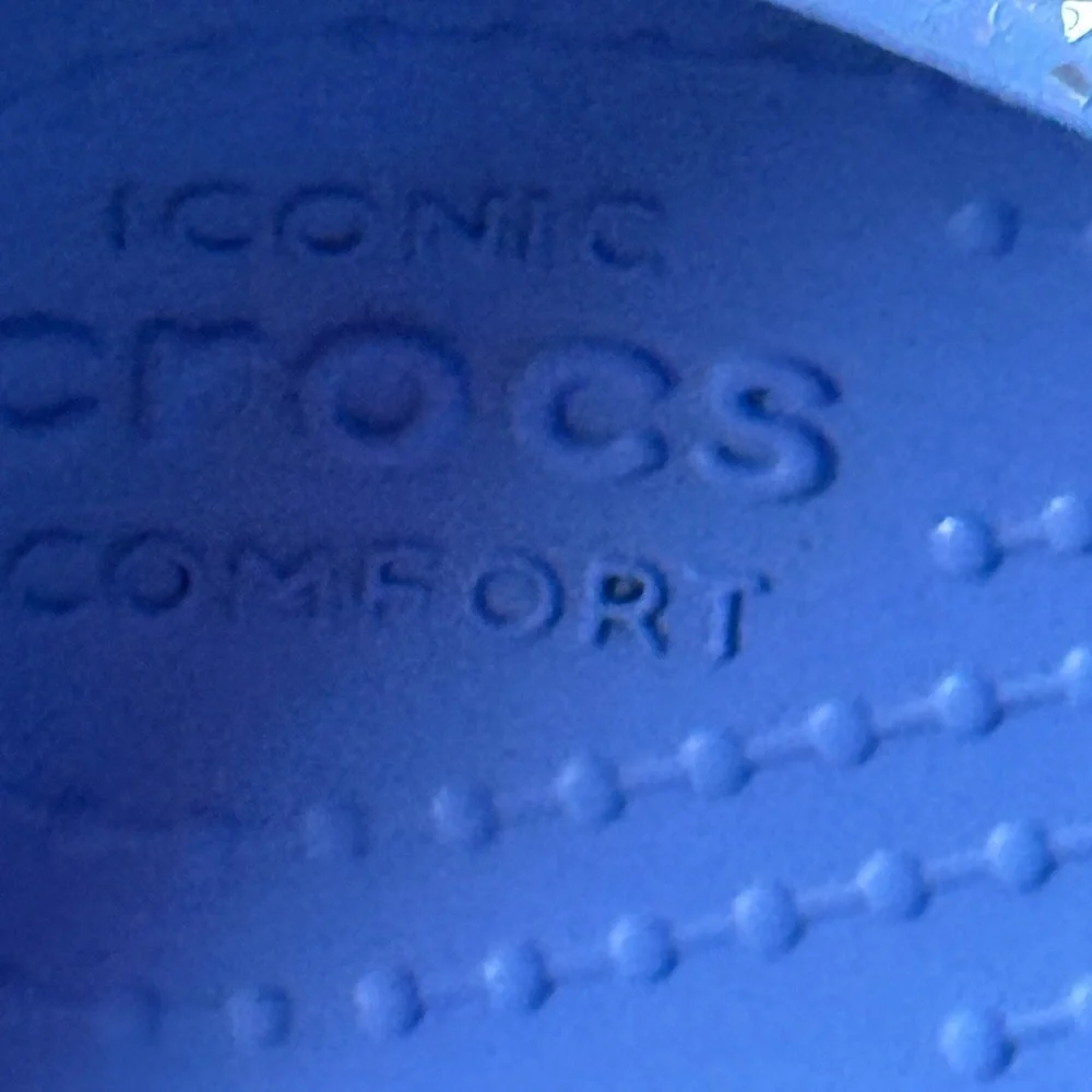 CROCS Kids Purple Glitter Slippers with Charms